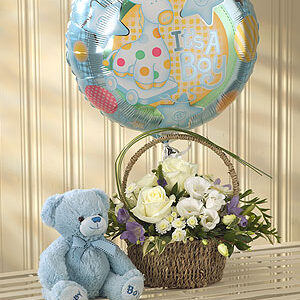 Blue Bundle Gift Set - (Flowers, Teddy & Balloon)