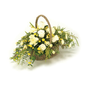 Basket Yellow and White