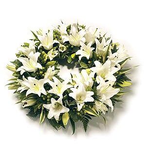 Wreath (Lilies) White & Green