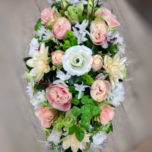 Peach & White Silk Spray