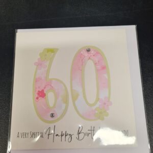 60th Birthday Card - Pink