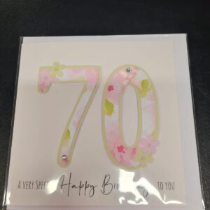 70th Birthday Card - Pink