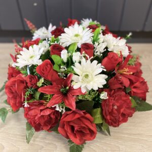 Red and White Silk Posy