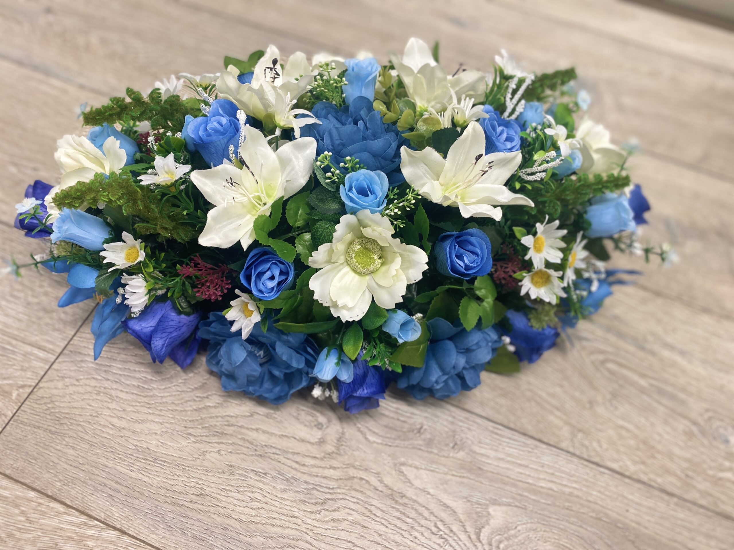 Blue and White Silk Spray