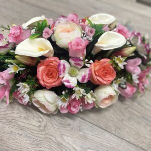 Peach and Pink Silk Spray