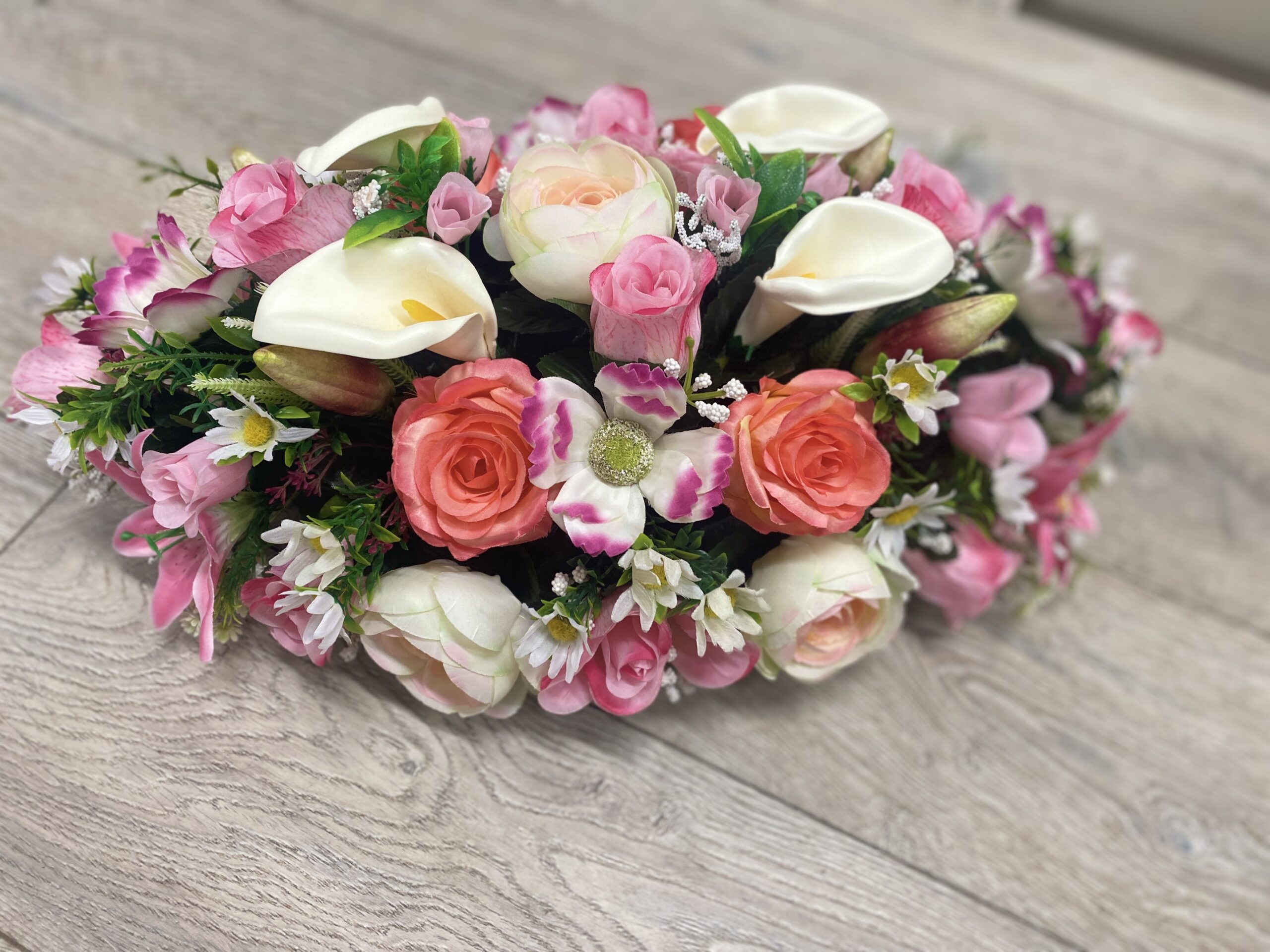 Peach and Pink Silk Spray