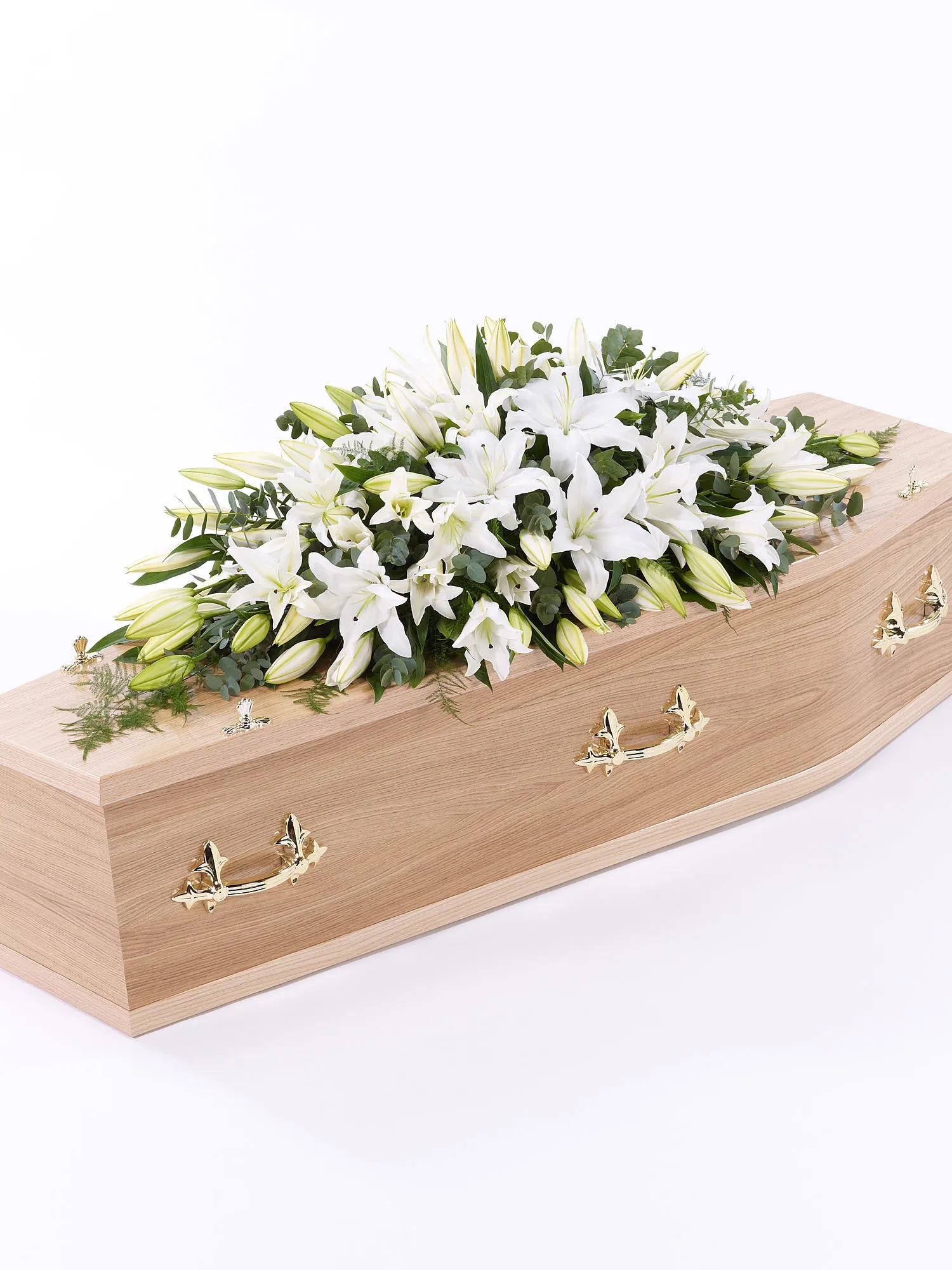 White Lily Coffin/Casket Fresh Spray
