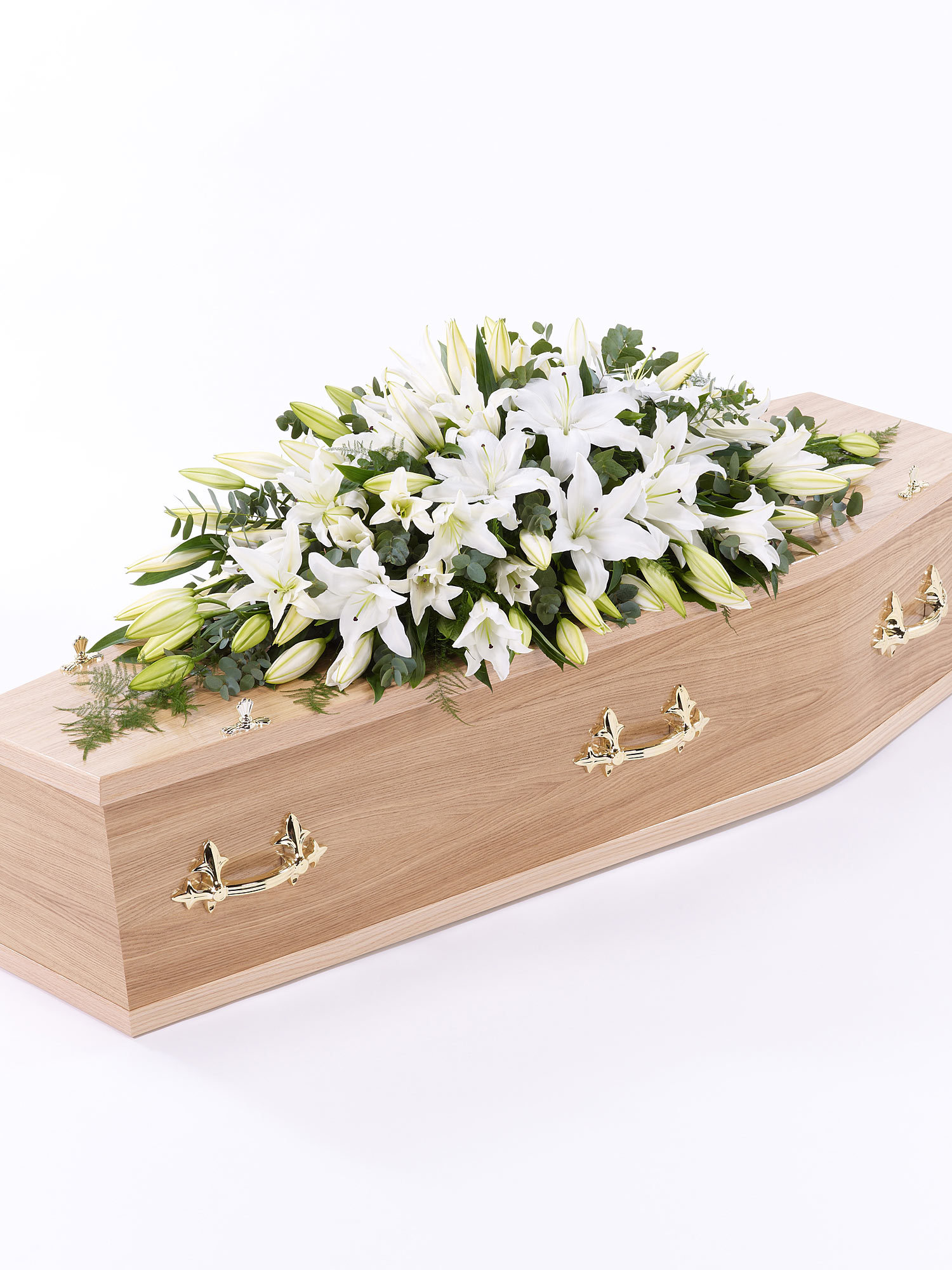 White Lily Coffin/Casket Fresh Spray