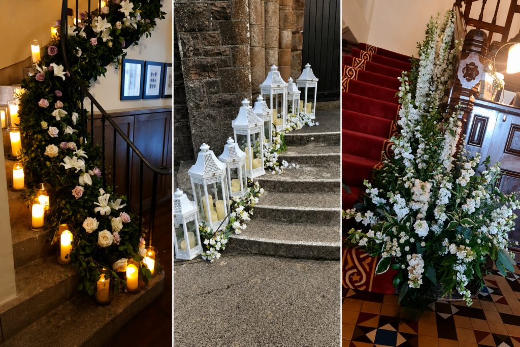 BallaImageBlog Floral Stairs Wedding